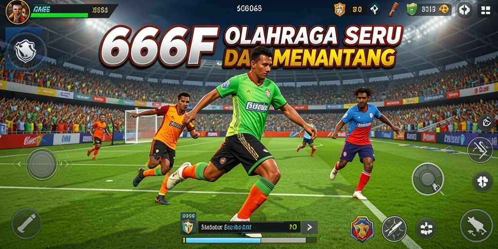 Screenshot gameplay seru dari 666F yang menampilkan aksi olahraga.
