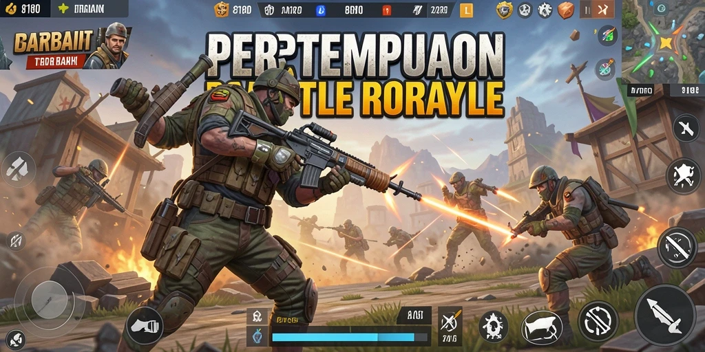Tampilan seru gameplay 8180 di tengah pertempuran Battle Royale.