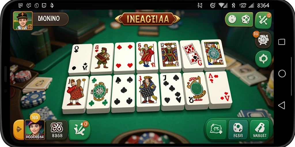 Screenshot gameplay <strong>8364</strong> menunjukkan suasana permainan Domino yang dinamis.