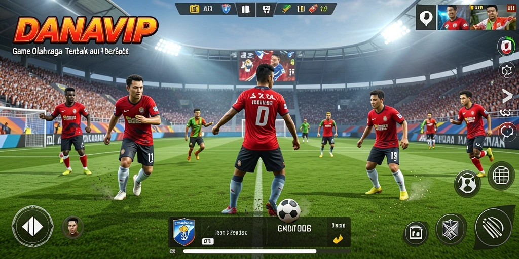 Screenshot gameplay DANAVIP menampilkan aksi olahraga seru