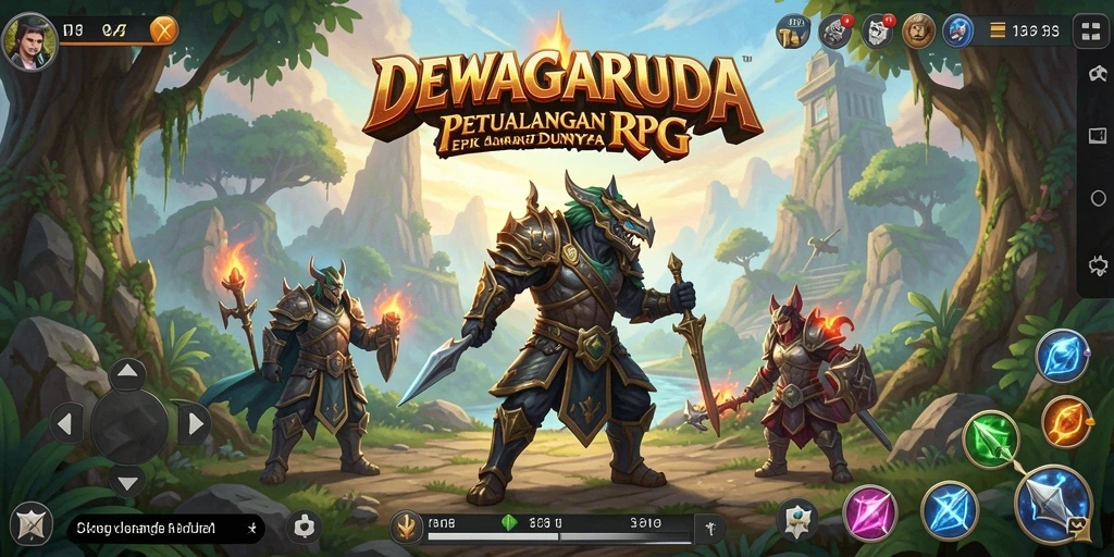 Tampilan seru dari gameplay DEWAGARUDA yang penuh aksi.