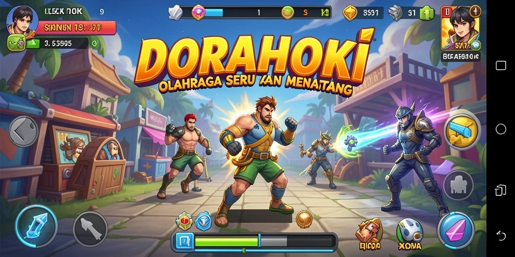 Tampilan gameplay seru di DORAHOKI yang penuh tantangan.