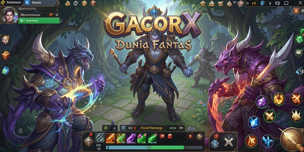 Tangkapan layar gameplay GACORX yang menunjukkan aksi pertempuran yang mendebarkan.