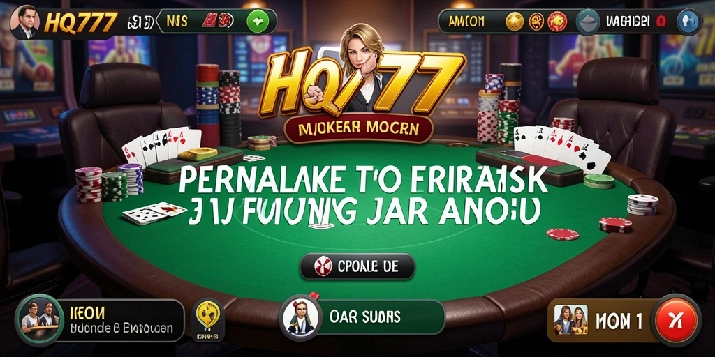 Tampilan gameplay menarik dari aplikasi poker HQ777.