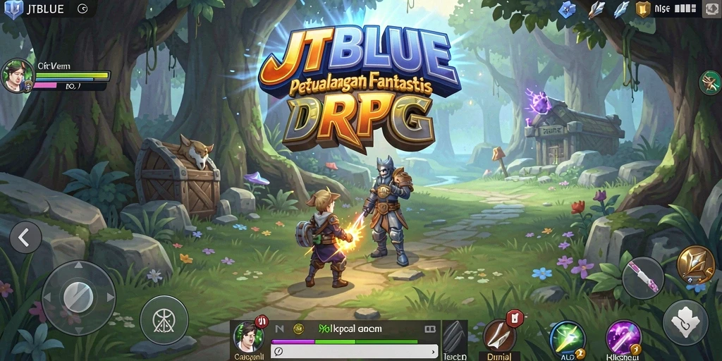 Tampilan gameplay JTBLUE yang penuh aksi RPG.