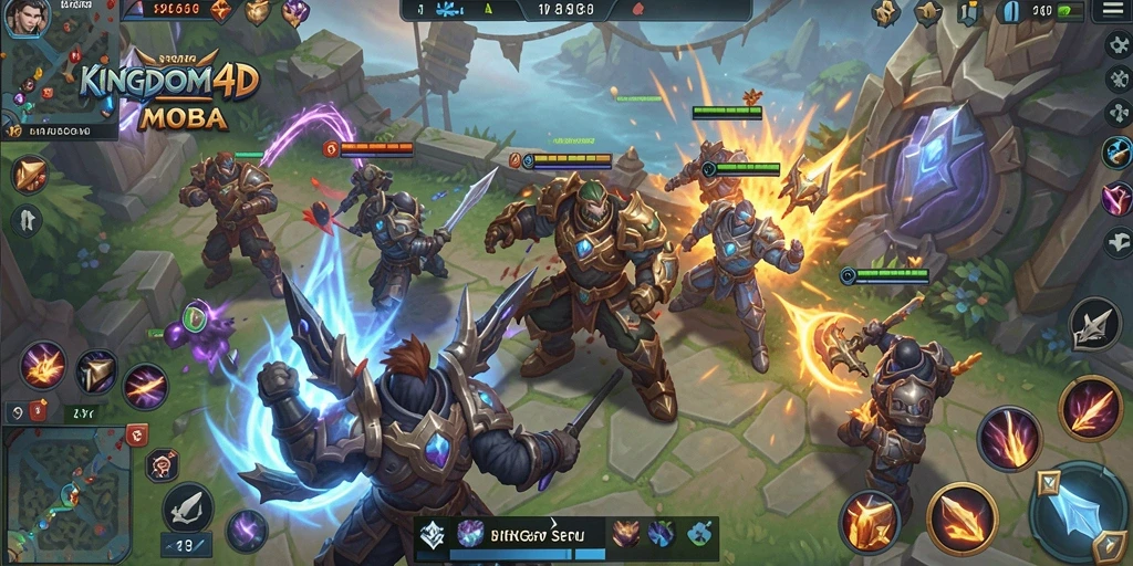 Gameplay seru dan strategi di KINGDOM4D MOBA.