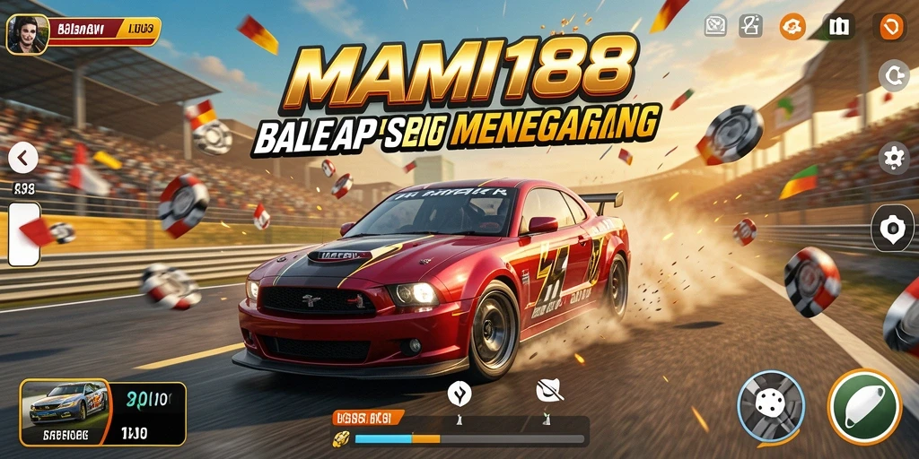 Screenshot MAMI188 dengan tampilan balapan yang mendebarkan.