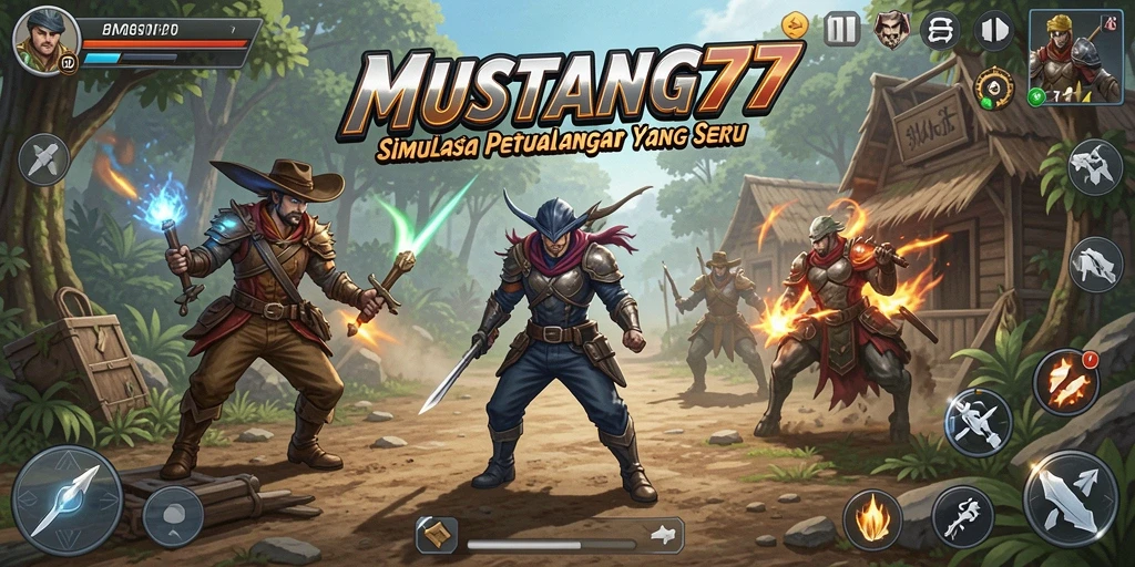Tangkapan layar MUSTANG77 menunjukkan gameplay petualangan yang seru.