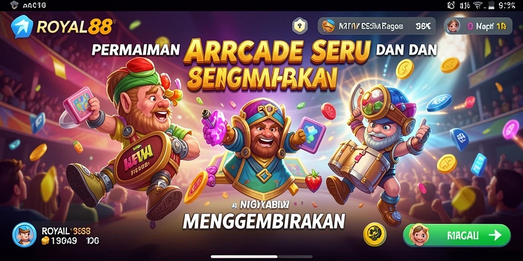 Tangkapan layar utama ROYAL88 menampilkan aksi seru dalam permainan Arcade.