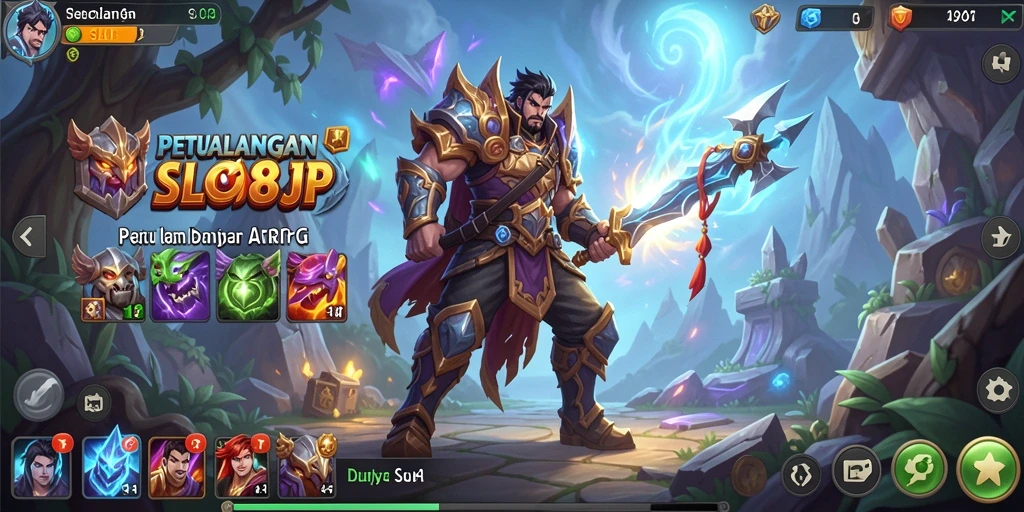Tampilan gameplay menegangkan di dalam <strong>SLOT88JP</strong>, memperlihatkan aksi petualangan ARPG.