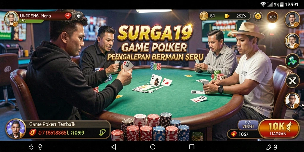 Gameplay seru dalam aplikasi poker SURGA19 yang menantang.