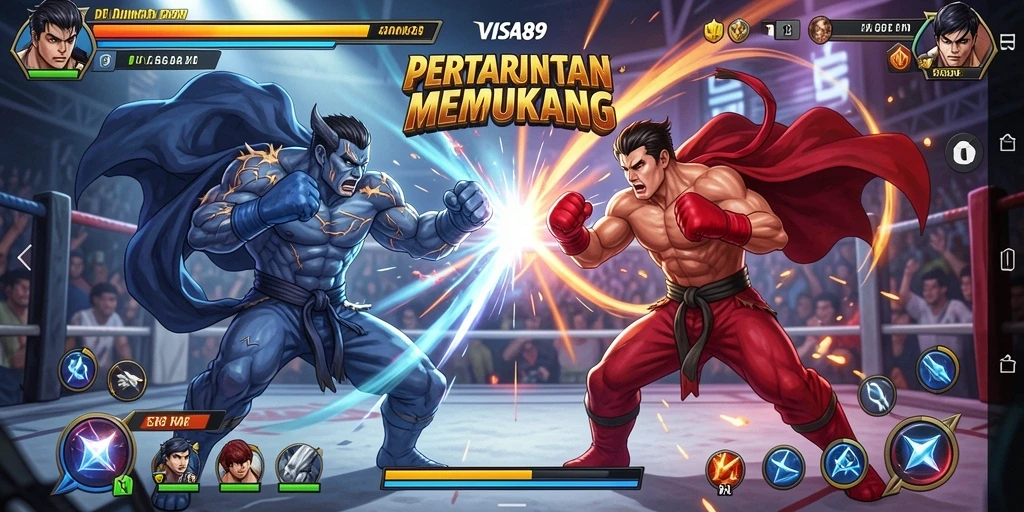 Tampilan gameplay <strong>VISA89</strong> dengan aksi bertarung yang intens.